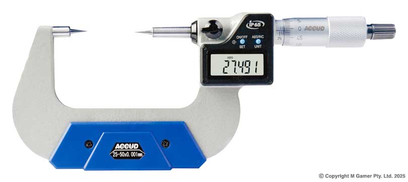 0-25mm Dualscale Digital Point Micrometer